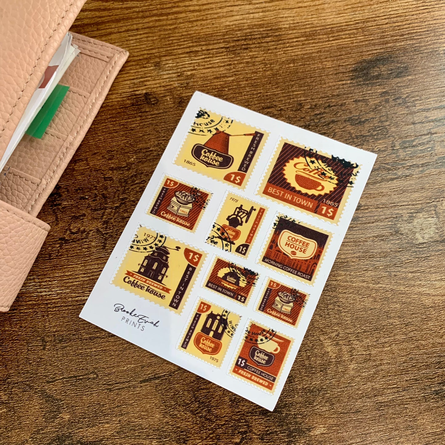 Vintage Hand drawn Coffee Stamps - Stickers - Scrapbooking ☕️