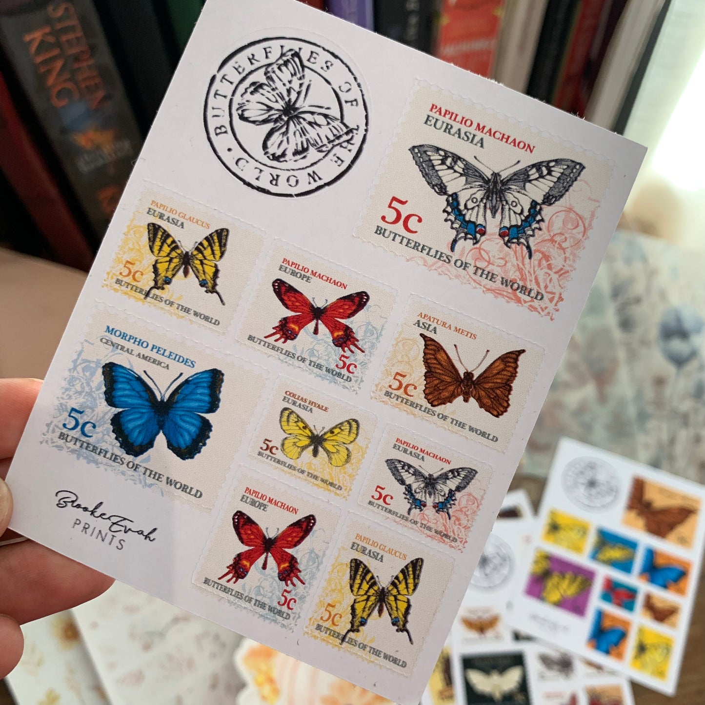 Vintage Hand drawn Butterfly Stamps - Stickers - Scrapbooking 1