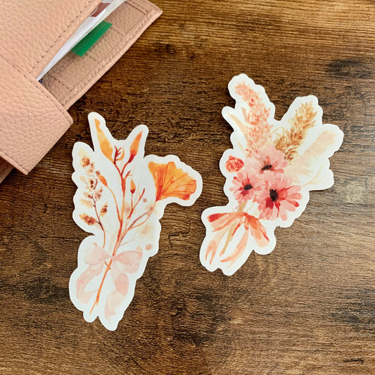 Water Colour Flowers Sticker Flake - Winter & May