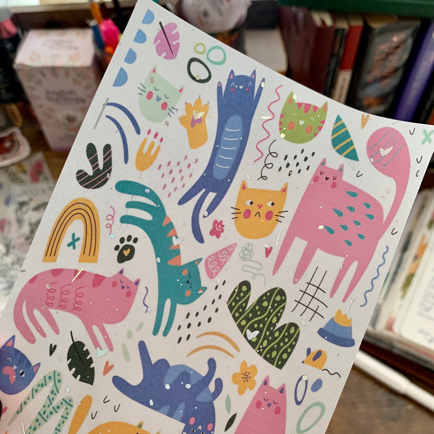 Foiled Vibrant Abstract Cats Vellum Planner Dashboard- The Strange adventures of Kat