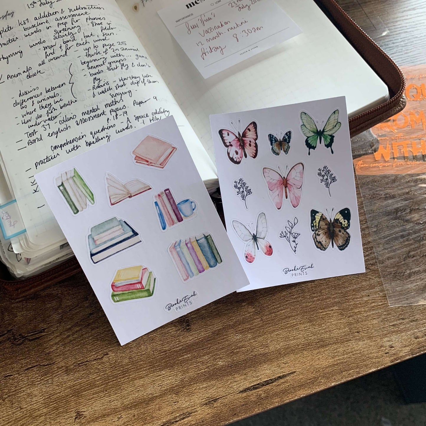Butterflies & Books Stickers- Tropical Paradise Collection