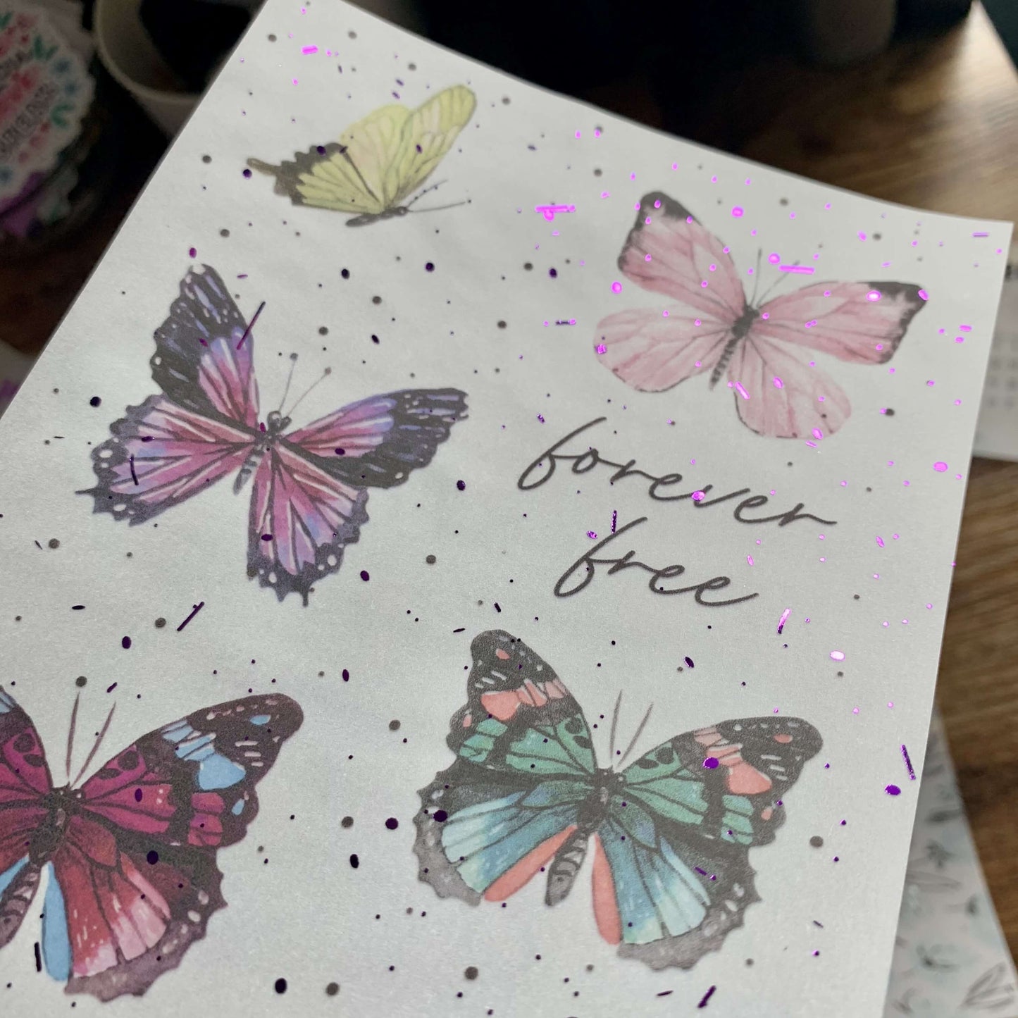 Butterfly Purple Foiled Vellum Planner Dashboard- Forever Free v2