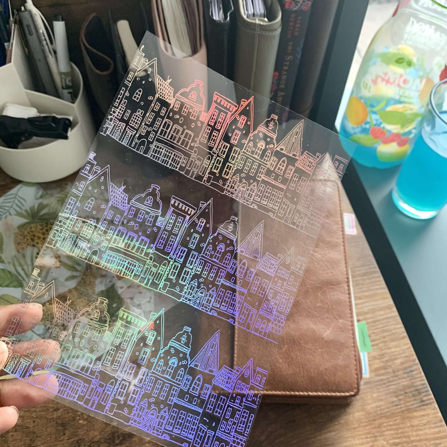 Holographic Acetate Planner Dashboard - Love is a house