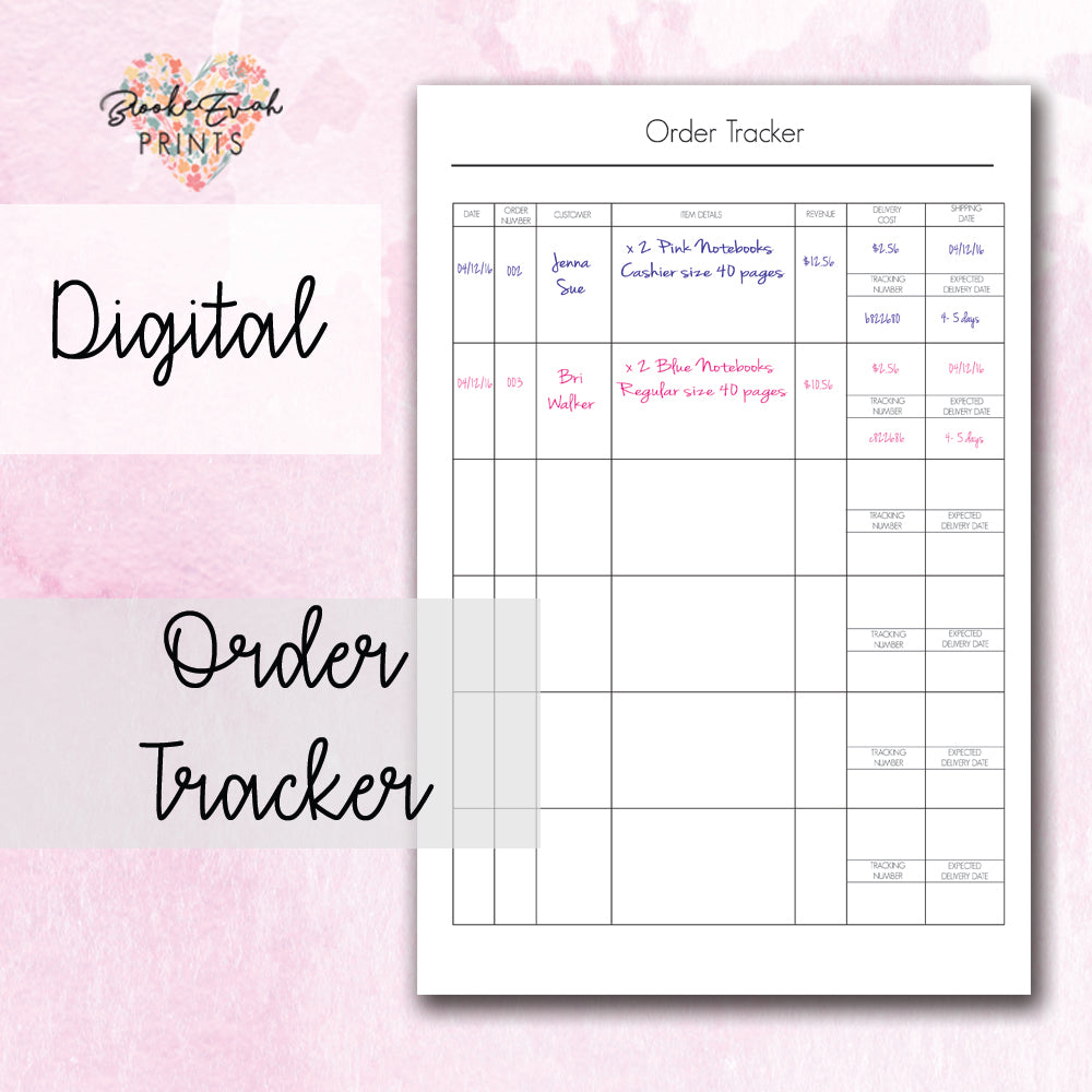 Order Tracker - BrookeEvahPrints 