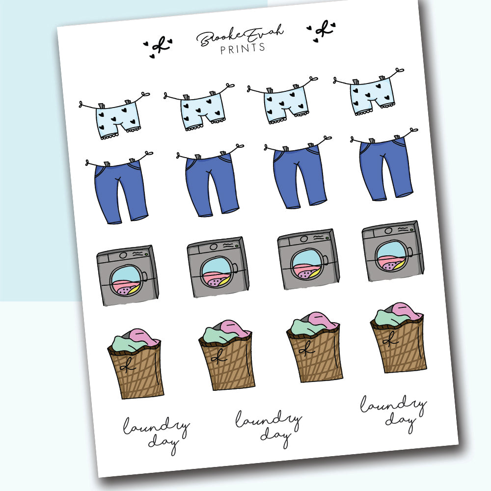 Laundry Stickers - BEP09 - BrookeEvahPrints 