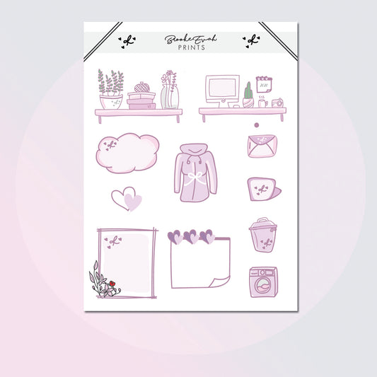 Lavender Doodle Deco Sheet -  BEP51