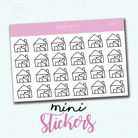Mini House Stickers - BEPM03 - BrookeEvahPrints 