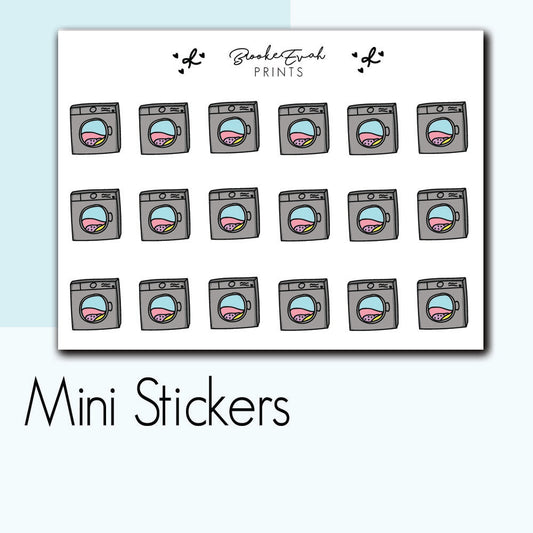 Mini Washing Machine Stickers - BEPM07 - BrookeEvahPrints 