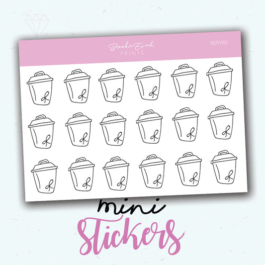 Minimal Trash Stickers - BEPM10 - BrookeEvahPrints 