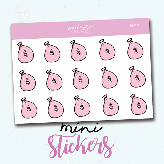 Mini Money Bag Stickers - BEPM12 - BrookeEvahPrints 