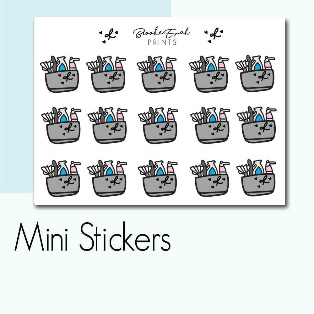 Mini Cleaning Caddy Stickers - BEPM14 - BrookeEvahPrints 