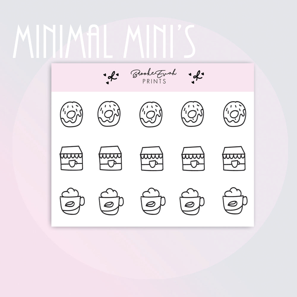 Mini Coffee Doodle Stickers-  BEPM144