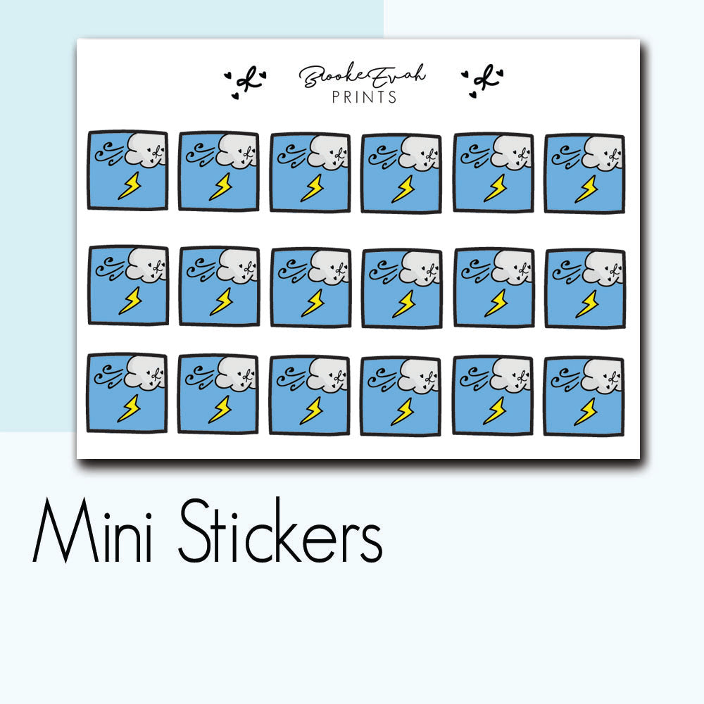 Mini Lightning Stickers-  BEPM19 - BrookeEvahPrints 