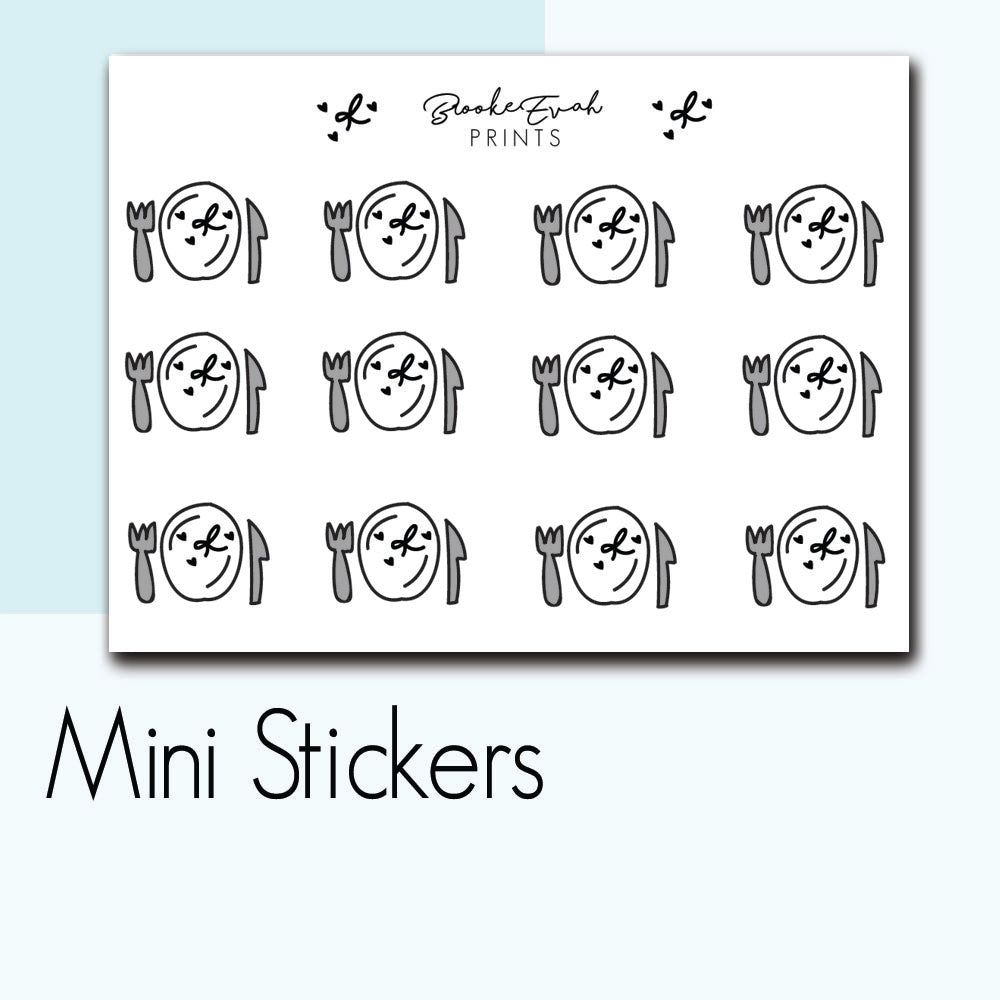 Mini Meal Plan Stickers-  BEPM21 - BrookeEvahPrints 