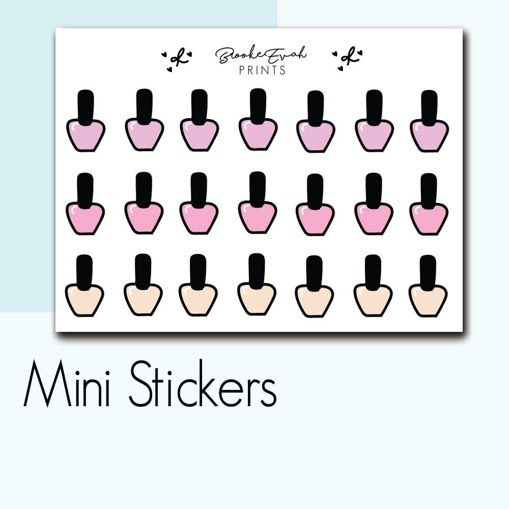 Mini Nail polish Stickers-  BEPM22 - BrookeEvahPrints 