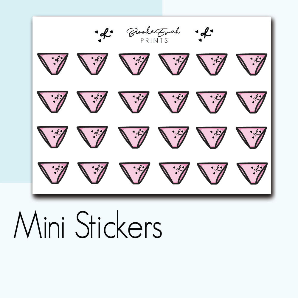 Mini Panty Stickers-  BEPM25 - BrookeEvahPrints 