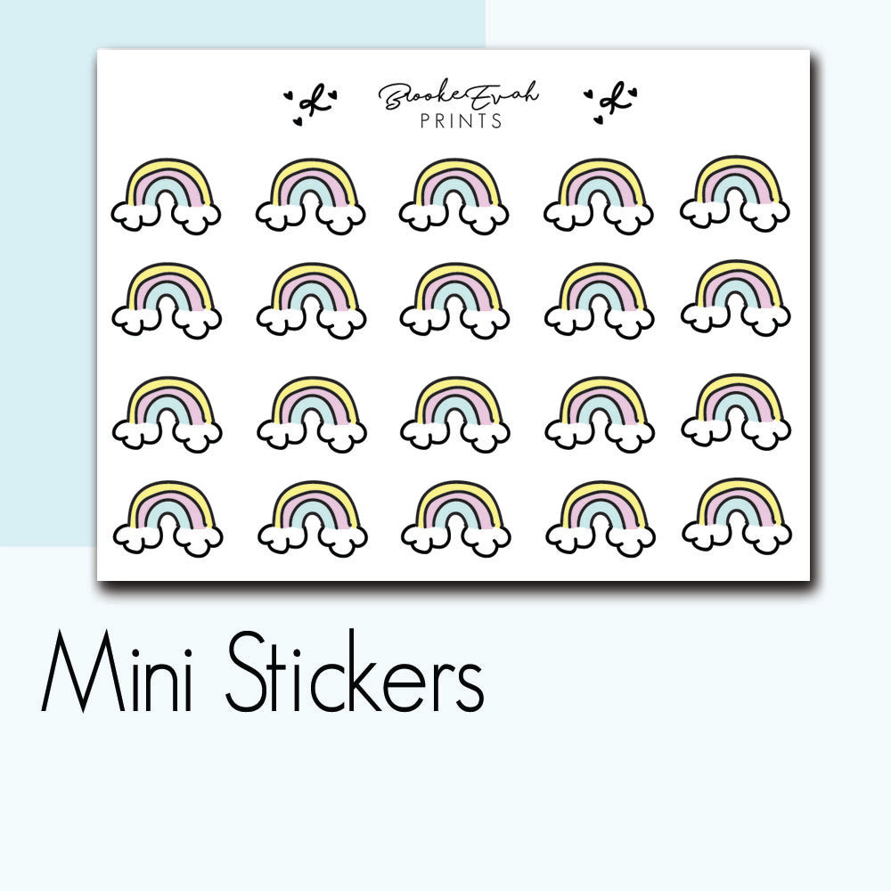 Mini Rainbow Stickers-  BEPM26 - BrookeEvahPrints 