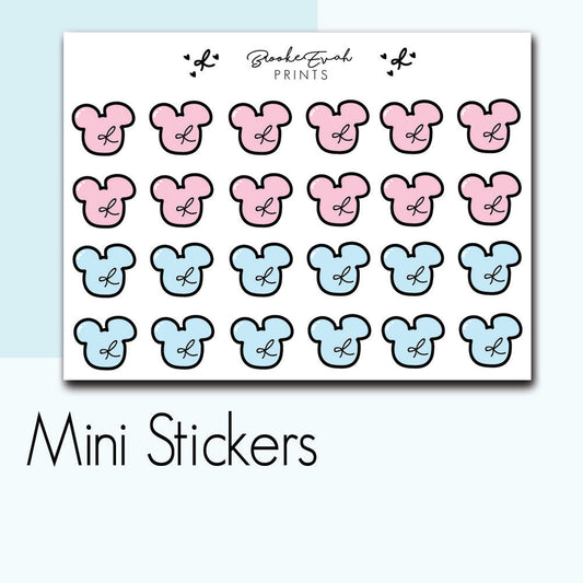 Mini Disney Mickey Mouse Doodle Stickers-  BEPM30 - BrookeEvahPrints 