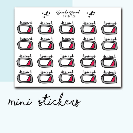 Drained Stickers-  BEPM34 - BrookeEvahPrints 
