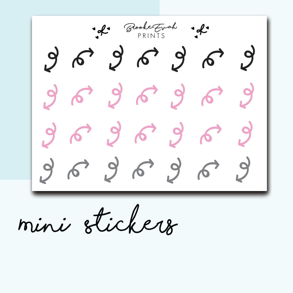 Mini Arrow Stickers-  BEPM40 - BrookeEvahPrints 