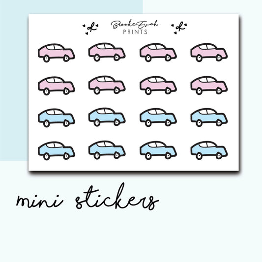 Mini Car Stickers-  BEPM43 - BrookeEvahPrints 