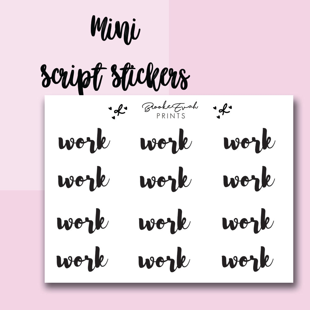 Mini Work Stickers-  BEPM46 - BrookeEvahPrints 