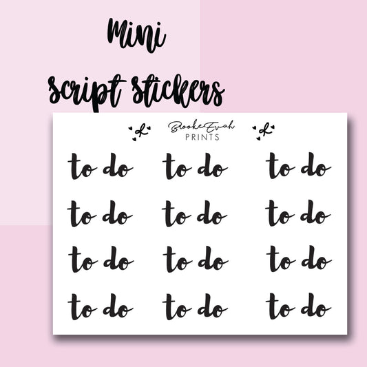 Mini Work Stickers-  BEPM47 - BrookeEvahPrints 