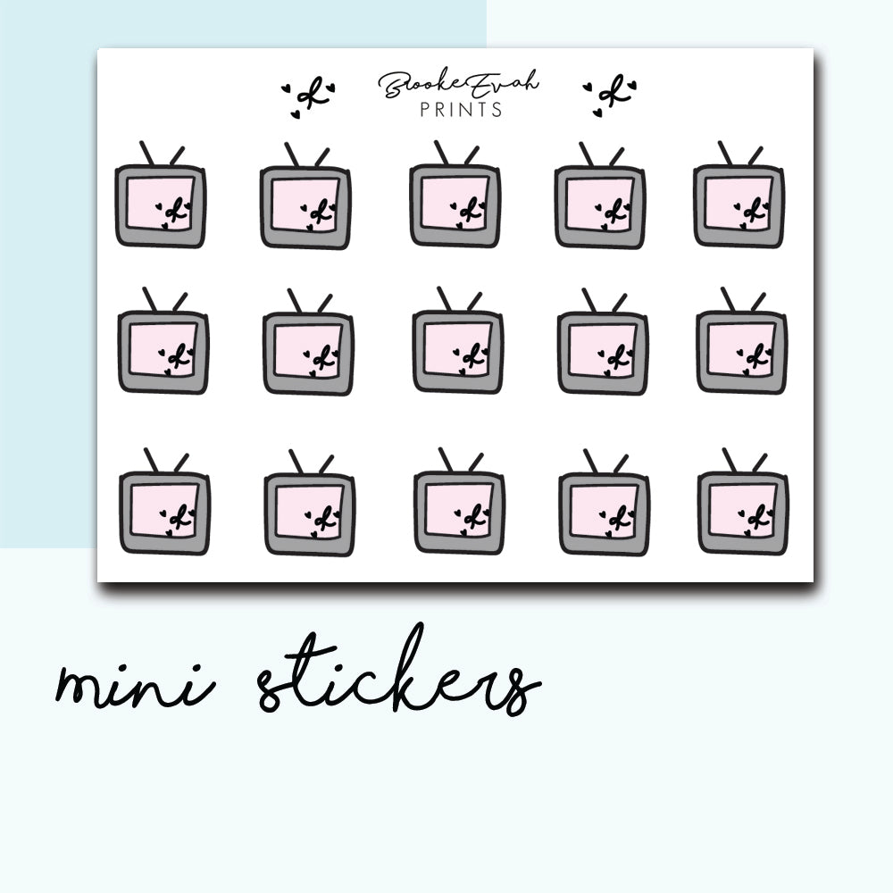 Mini TV Stickers-  BEPM49 - BrookeEvahPrints 