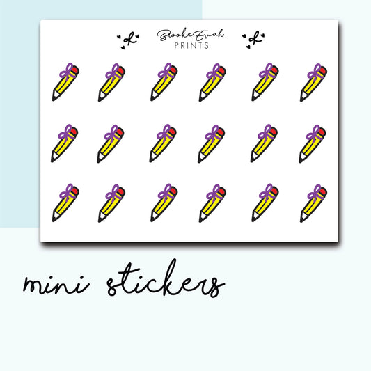 Mini Pencil Stickers-  BEPM50 - BrookeEvahPrints 
