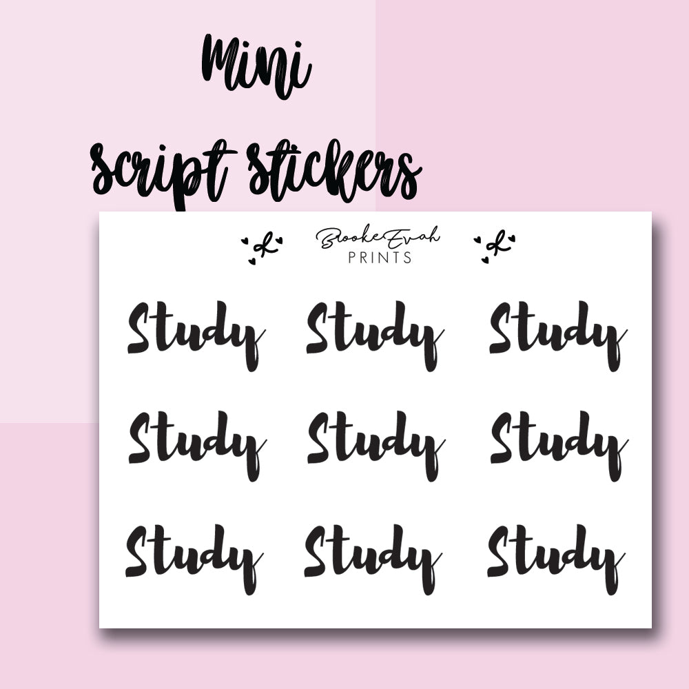 Study Stickers-  BEPM51 - BrookeEvahPrints 