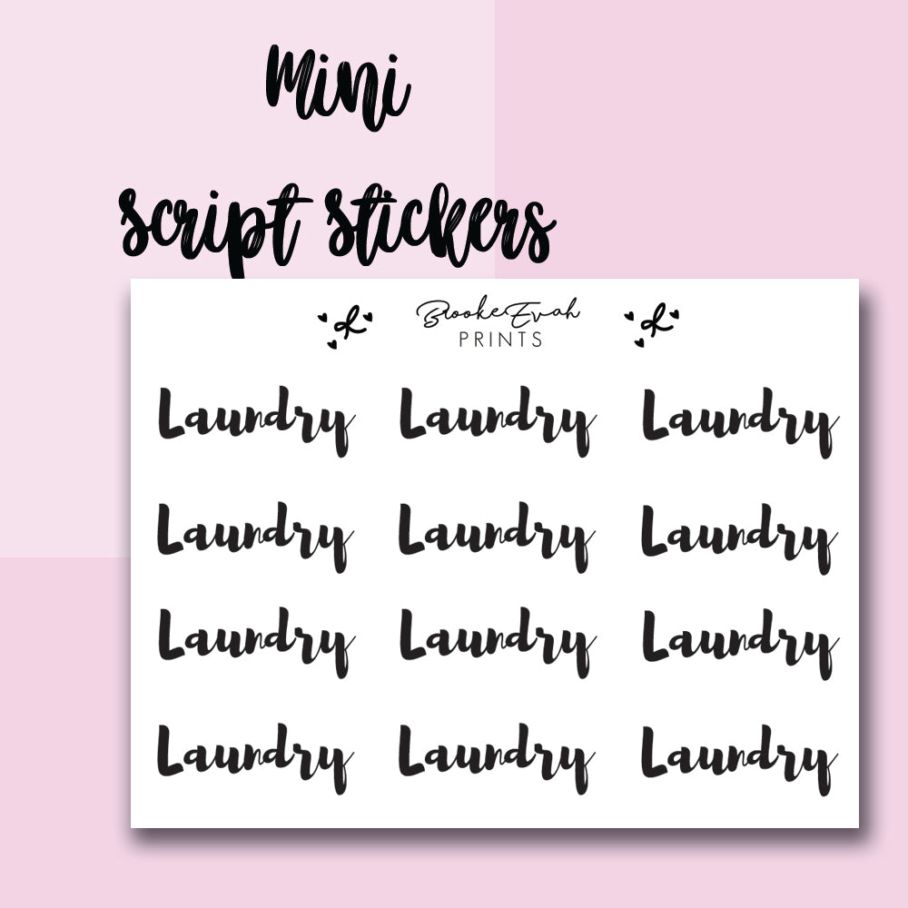 Laundry Stickers-  BEPM54 - BrookeEvahPrints 