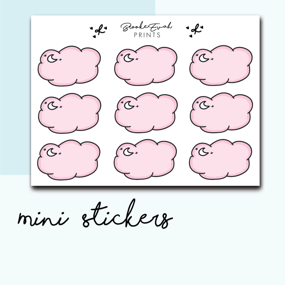 Pink Cloud Stickers-  BEPM66 - BrookeEvahPrints 