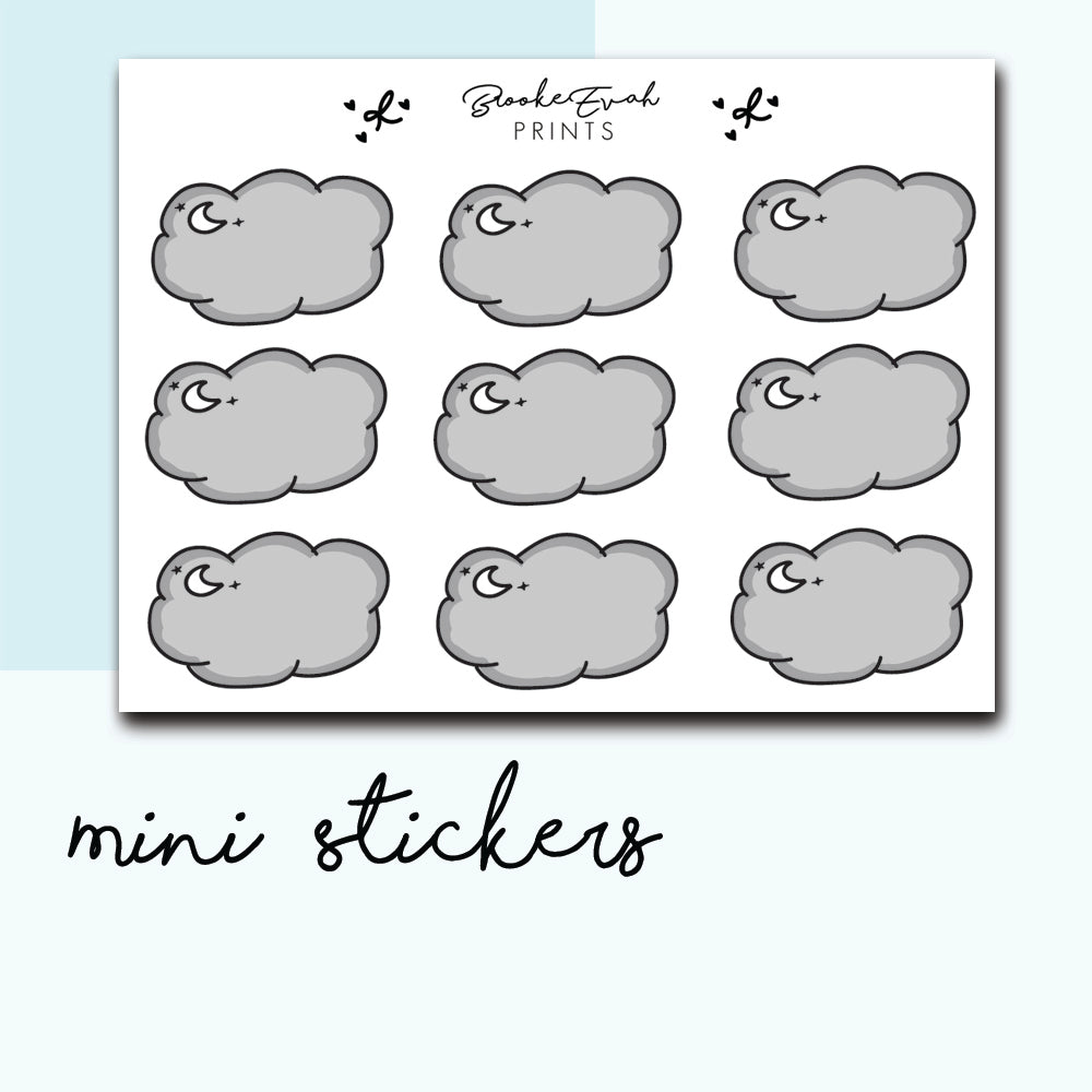 Grey Cloud Stickers-  BEPM67 - BrookeEvahPrints 