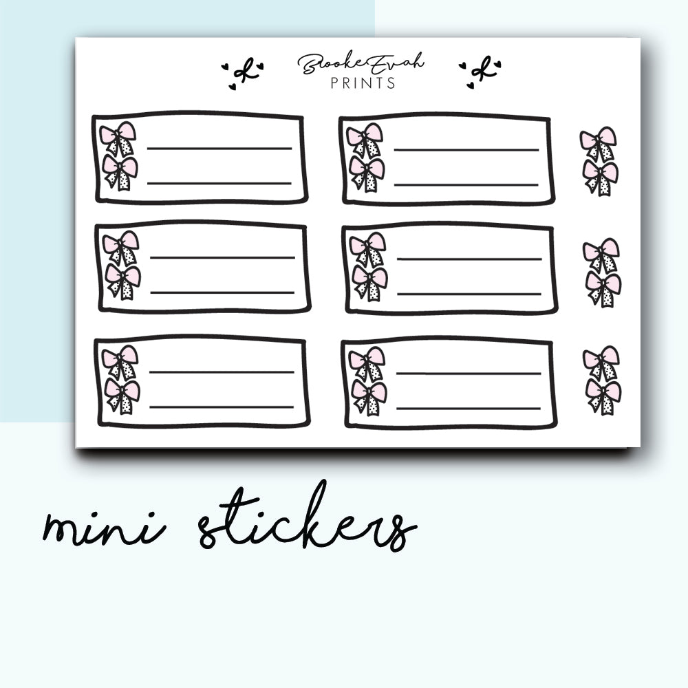 Mini Iist Bow Stickers-  BEPM69 - BrookeEvahPrints 