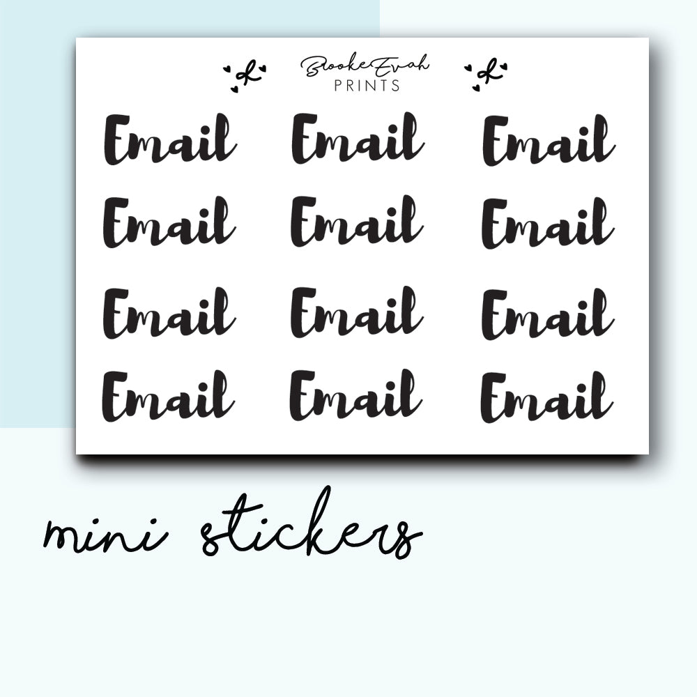 Mini Email Stickers-  BEPM73 - BrookeEvahPrints 