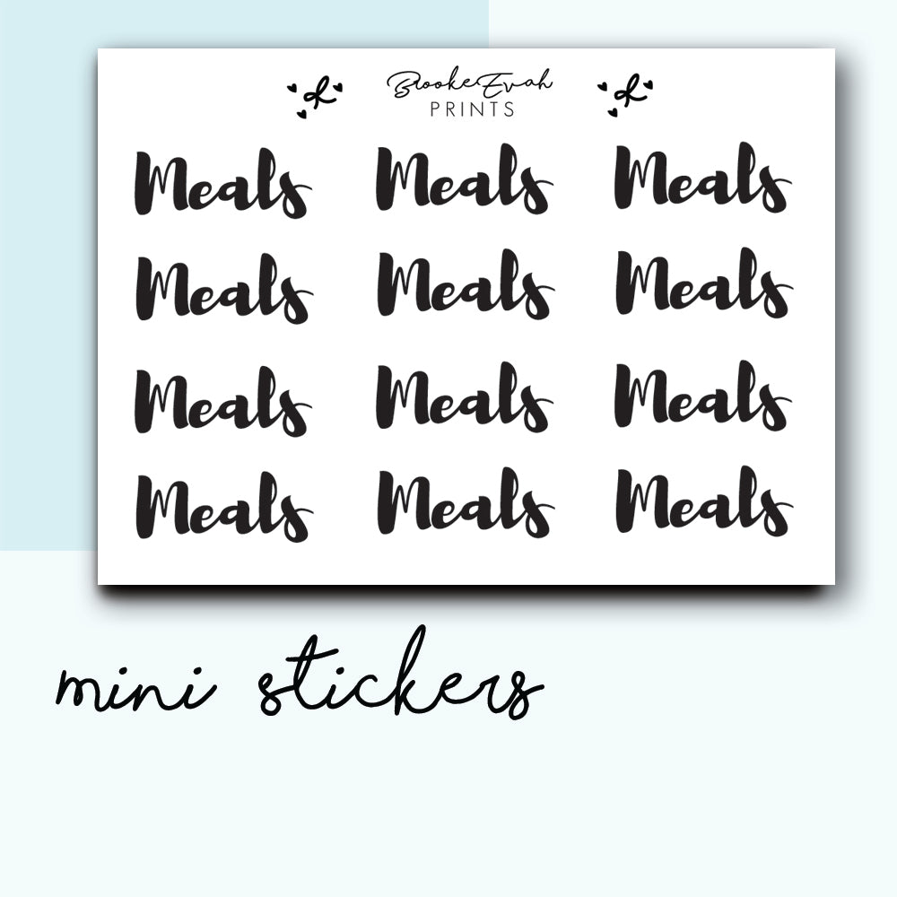 Mini Meals Stickers-  BEPM74 - BrookeEvahPrints 