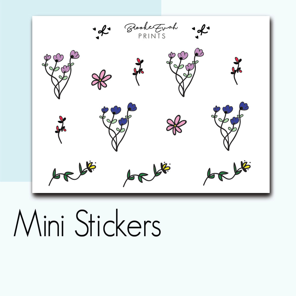 Mini Floral Stickers-  BEPM90