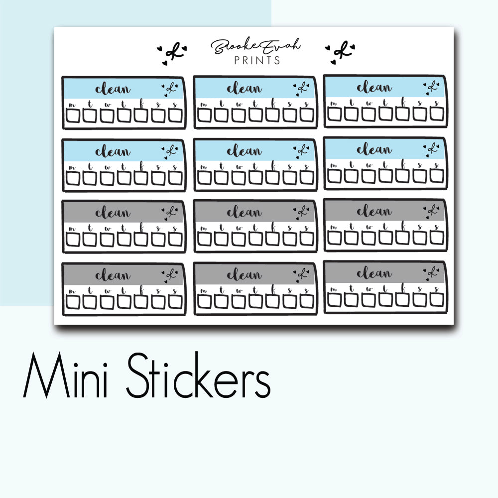 Mini Cleaning tracker Stickers-  BEPM96
