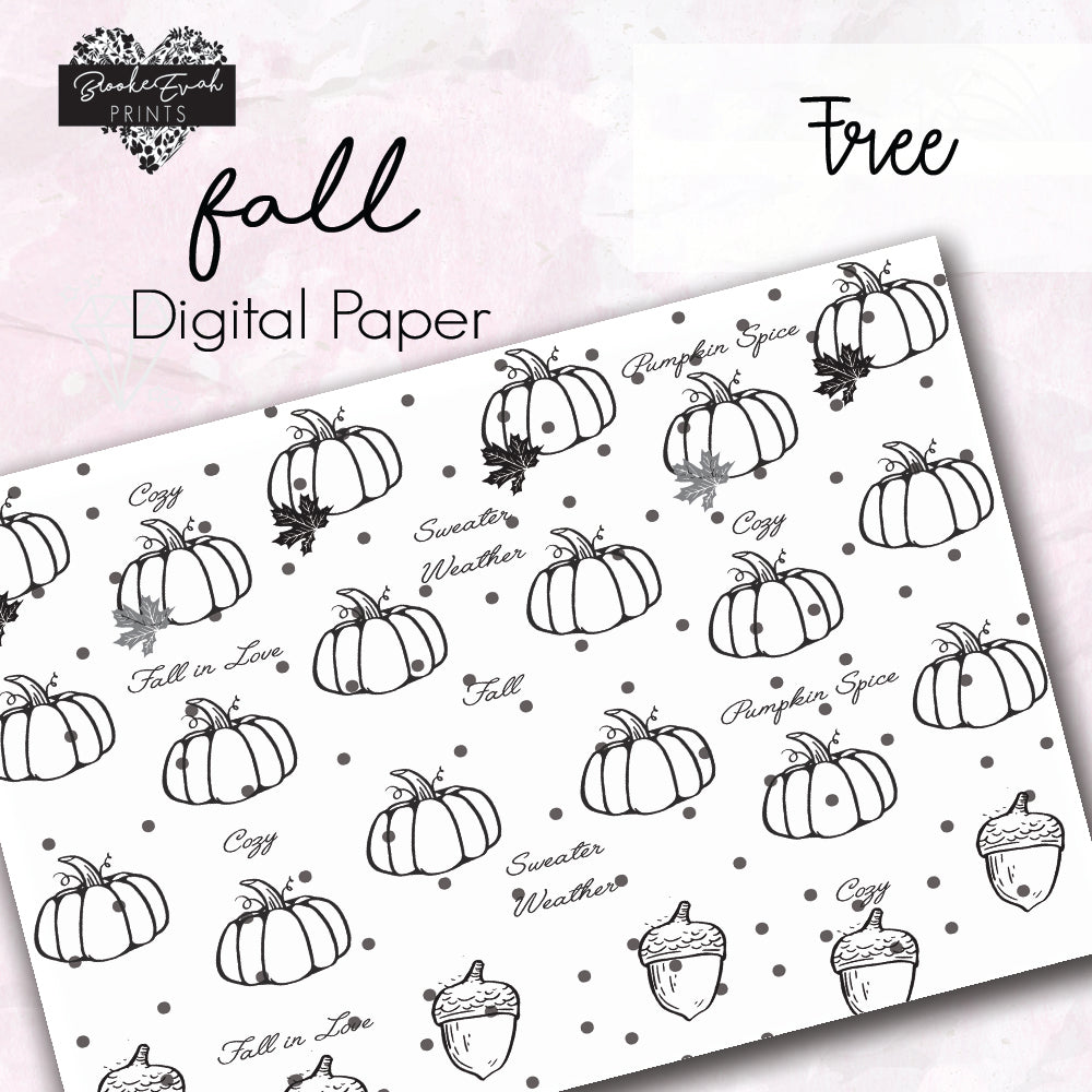 FREE Fall Inspired Paper - BrookeEvahPrints 