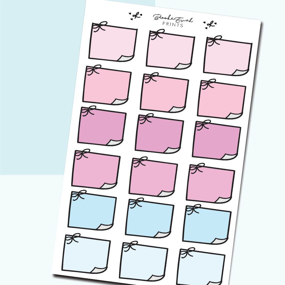 Pastel Sticky Note Doodles- H01 - BrookeEvahPrints 