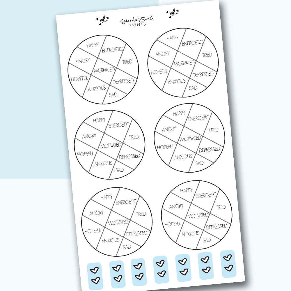 Mood Tracker Stickers - H18 - BrookeEvahPrints 