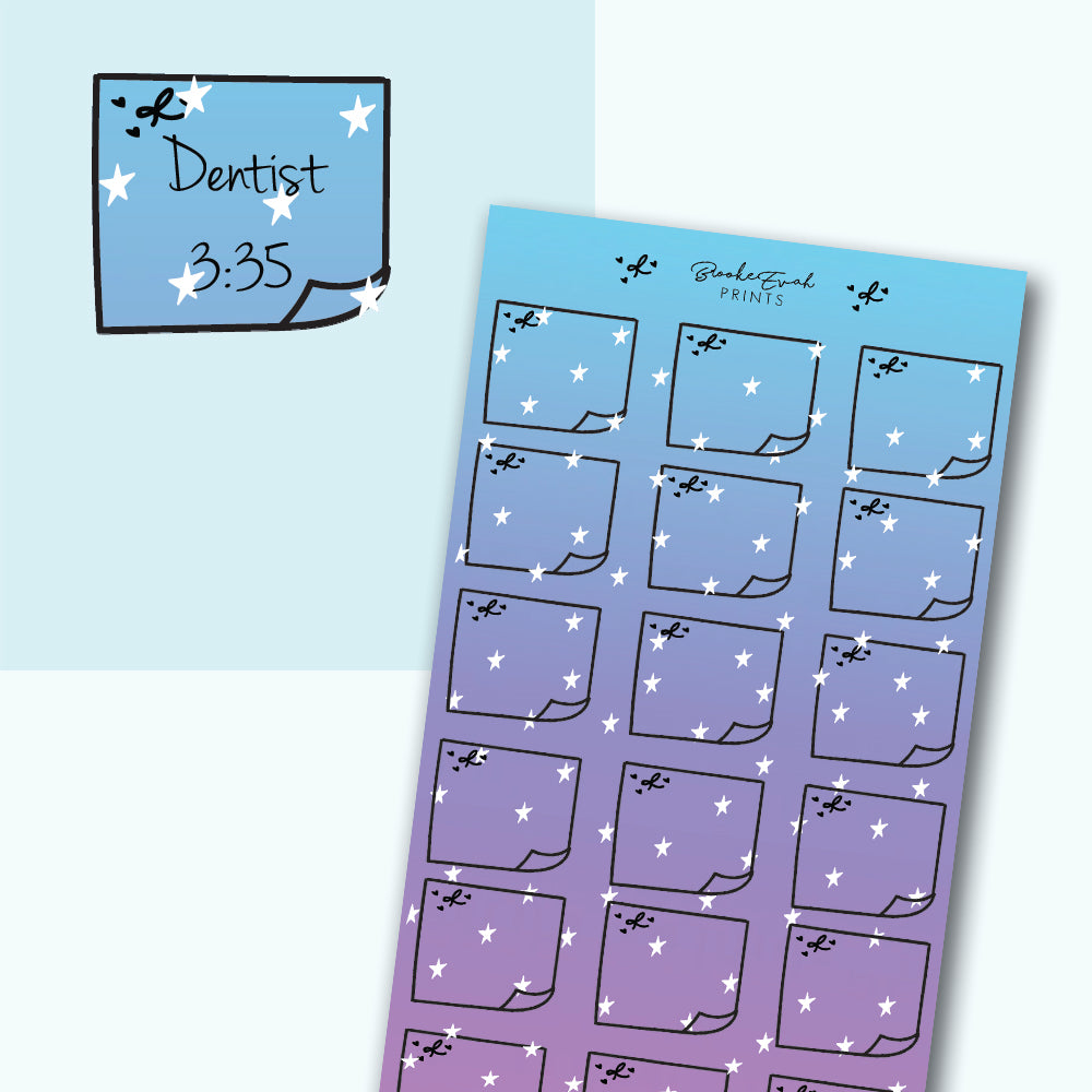 Galaxy Sticky note Stickers- H21 - BrookeEvahPrints 