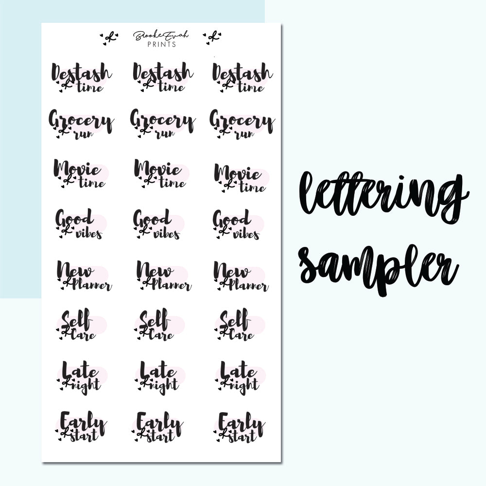 Lettering Sampler Stickers- H23