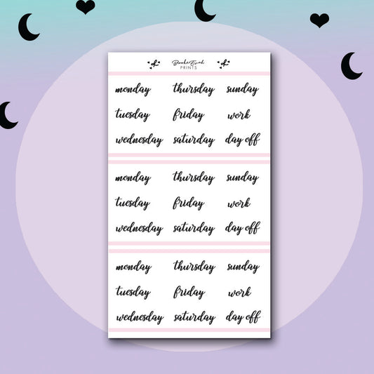 Days of the week Stickers - HK018
