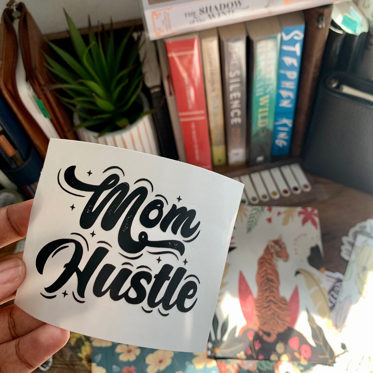 Mom Hustle Vinyl Sticker - Floral Sun Collection