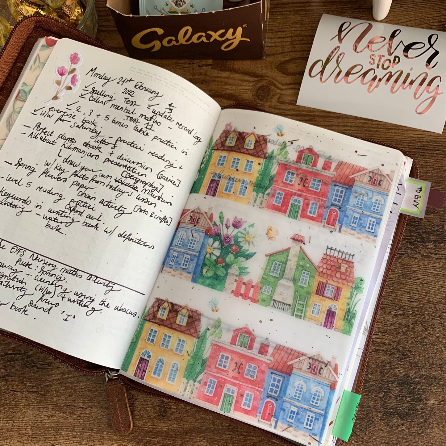 Watercolor Colorful Houses - Vellum Planner Dashboard - Love is a house *Spring Edition*