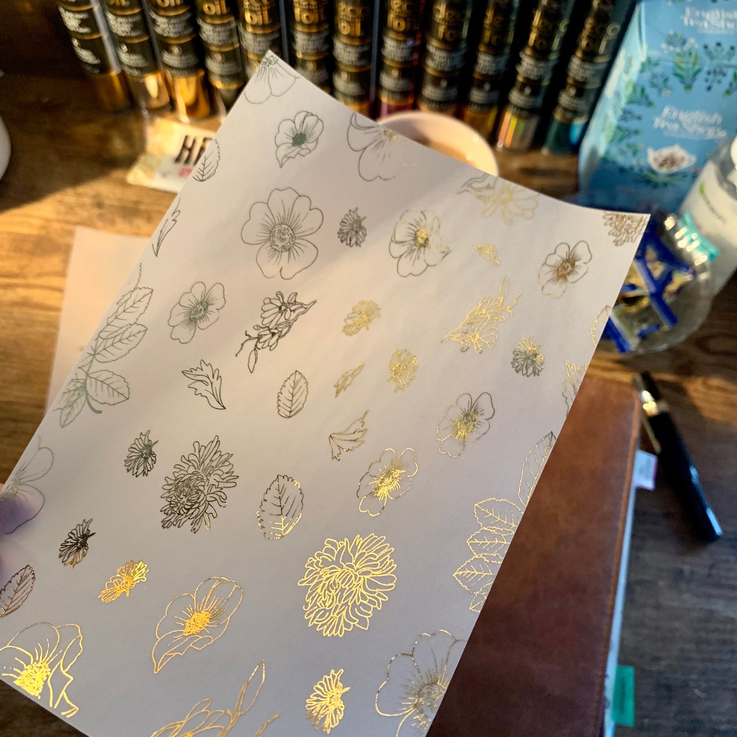 Gold Foiled Floral Vellum X Acetate Planner Dashboard - Golden Snow Collection - London Florals