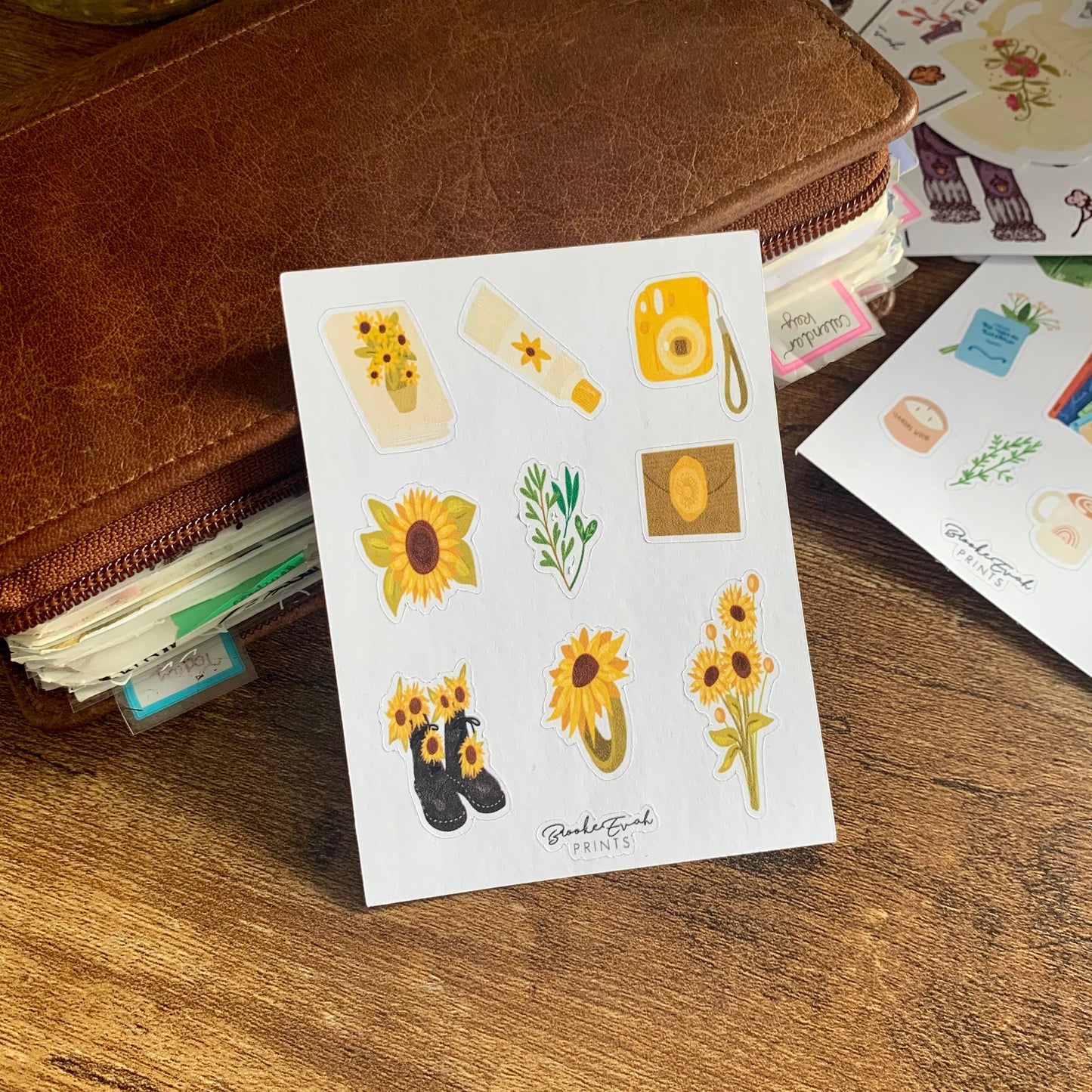 Journal & Sunflower Stickers- Oh so cozy Collection