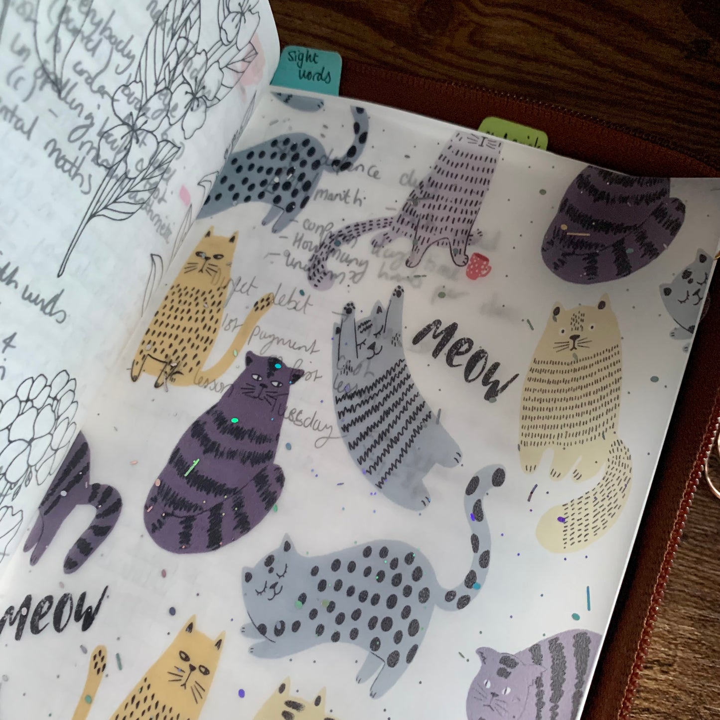 Holgraphic Foiled Cats Vellum Planner Dashboard- Cool Cat 😎