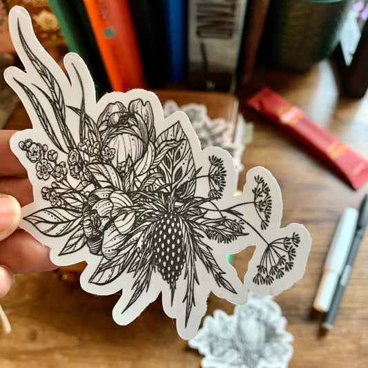 Hand drawn Floral Sticker Flake - Diana